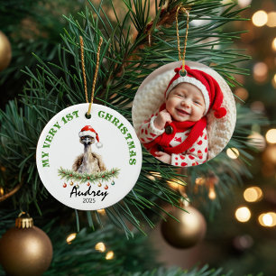 Ornamento De Cerâmica Presente Personalizado com Nome e Foto com Emu Aus