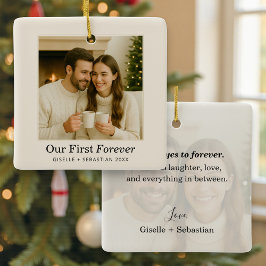 Ornamento De Cerâmica Presente Personalizado com Texto e Foto