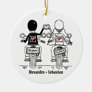 Ornamento De Cerâmica Presente personalizado de aniversário de casamento