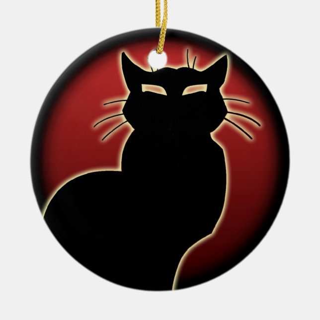 Ornamento De Cerâmica Presente Personalizado de Desdecoração de Gato de  (Frente)