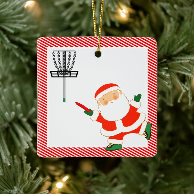 Ornamento De Cerâmica Presente Personalizado de Disc Golf (Árvore)