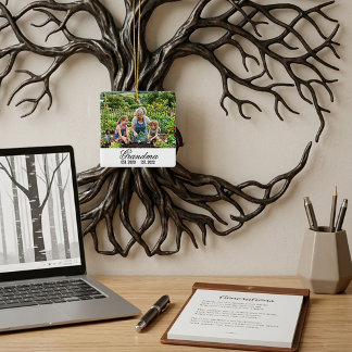 Ornamento De Cerâmica Presente Personalizado de Família em Quadrado para