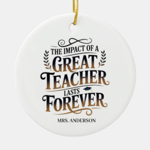 Ornamento De Cerâmica Presente Personalizado de Grande Professor que Dur