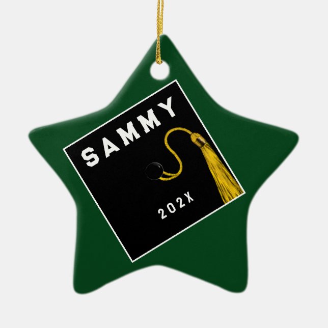 Ornamento De Cerâmica Presente personalizado de manutenção da graduação (Frente)