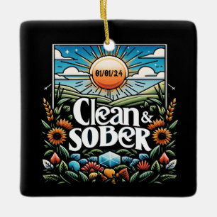 Ornamento De Cerâmica Presente personalizado de manutenção de data limpa