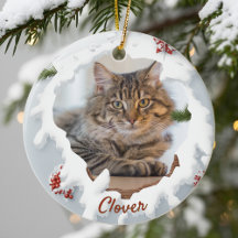 Presente Personalizado de Natal com Foto do Gato e