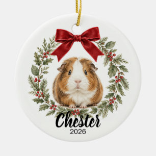 Ornamento De Cerâmica Presente Personalizado de Natal para Porquinho-da-
