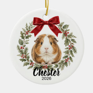Ornamento De Cerâmica Presente Personalizado de Natal para Porquinho-da-