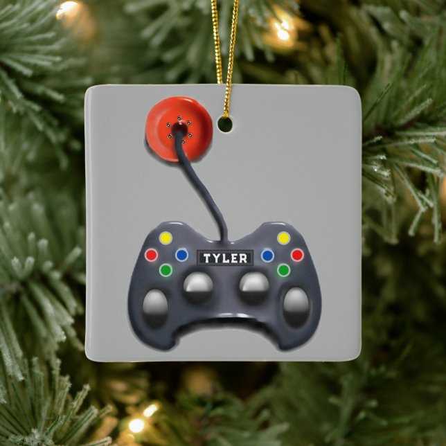 Ornamento De Cerâmica presente personalizado de vídeo game para jogador (Árvore)