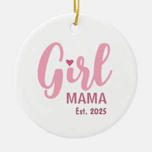 Ornamento De Cerâmica Presente Personalizado Girl Mama Est.