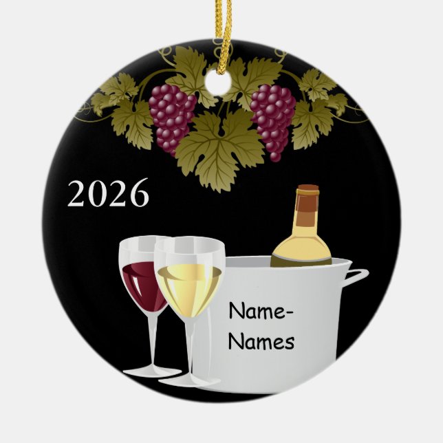 ORNAMENTO DE CERÂMICA PRESENTE PERSONALIZADO PARA AMANTES DE VINHO 2014  (Frente)