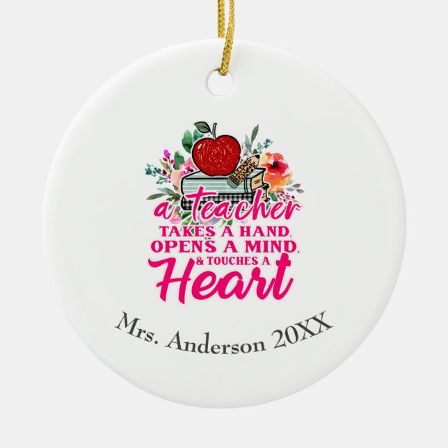Ornamento De Cerâmica Presente Personalizado Para Professor (Frente)