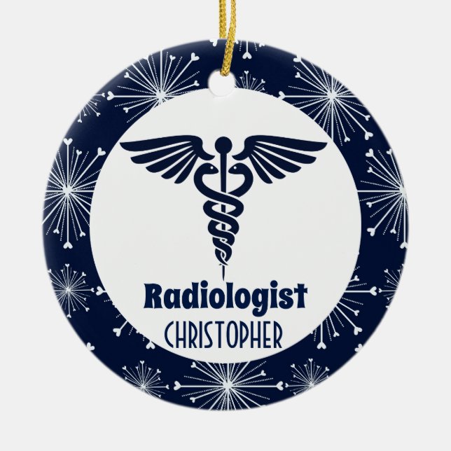 Ornamento De Cerâmica Presente Personalizado Radiologista (Frente)