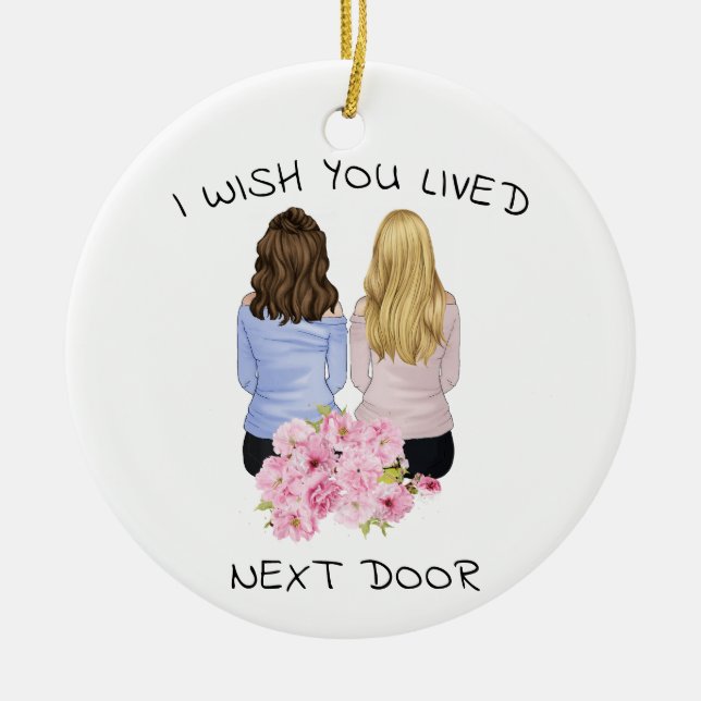 Ornamento De Cerâmica Presente pessoal - Eu Desejo Que Vivam Ao Lado (Frente)