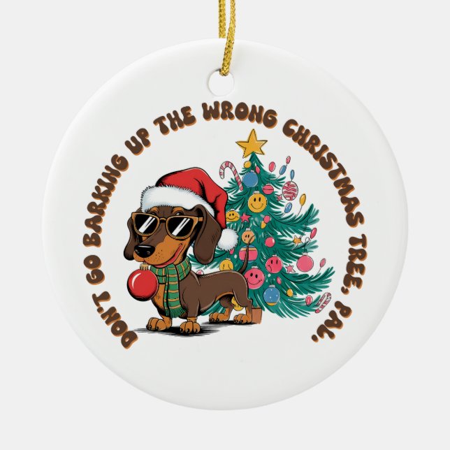 Ornamento De Cerâmica Presente Xmas Não Vá Barrar (Frente)