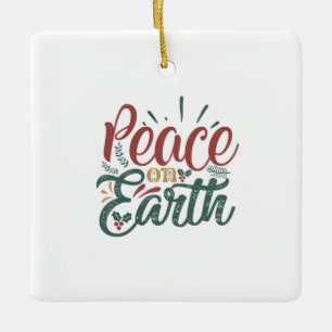 Ornamento De Cerâmica Presente Xmas   Paz Na Terra