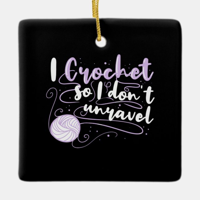 Ornamento De Cerâmica Presentes de Crocheting (Frente)