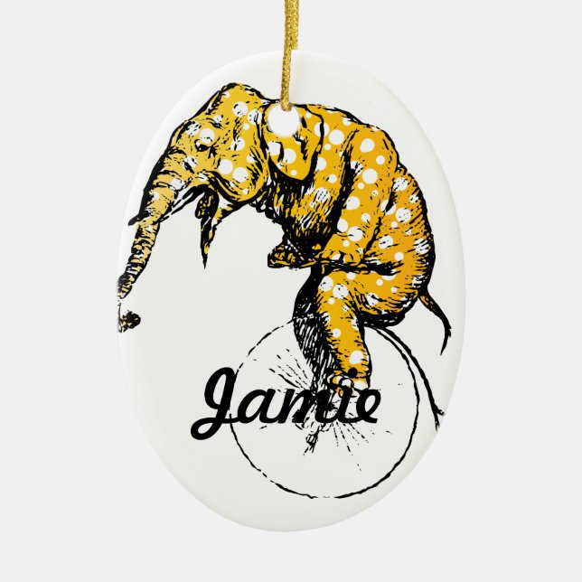 Ornamento De Cerâmica Presentes de elefante de circo (Frente)