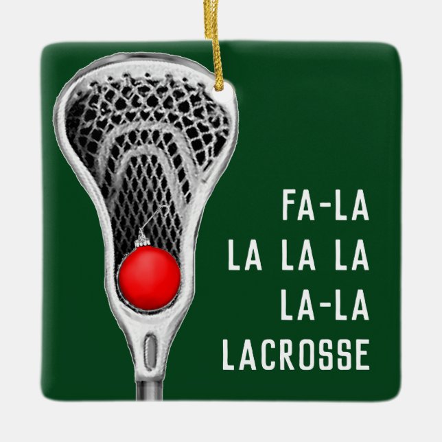 Ornamento De Cerâmica Presentes de Férias de Lacrosse (Frente)