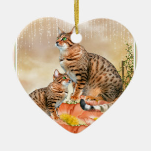 Ornamento De Cerâmica Presentes de Gato Bengala