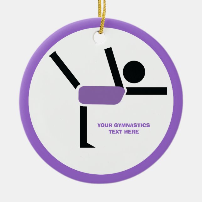 Ornamento De Cerâmica Presentes de ginástica, personalização do executor (Frente)