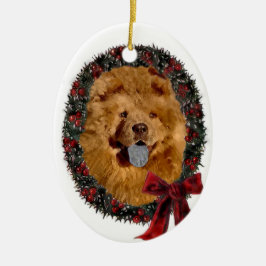 Ornamento De Cerâmica Presentes de Natal Chow Chow