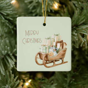 Ornamento De Cerâmica Presentes de Natal de Hortelã de Trenó