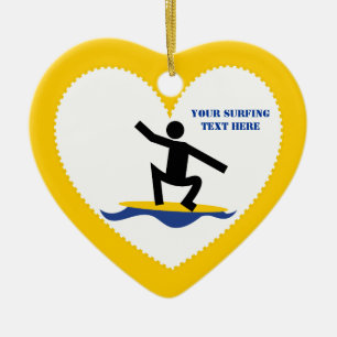 Ornamento De Cerâmica Presentes de surfe, surfista no seu costume de sur