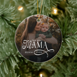 Ornamento De Cerâmica Presentes do Dia das Mães com Foto da Melhor Mamãe