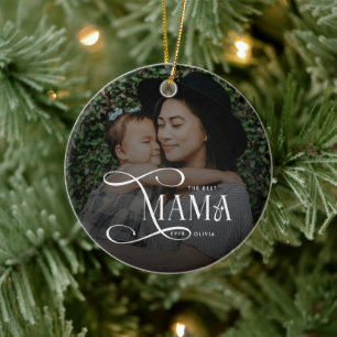 Ornamento De Cerâmica Presentes do Dia das Mães com Foto da Melhor Mamãe