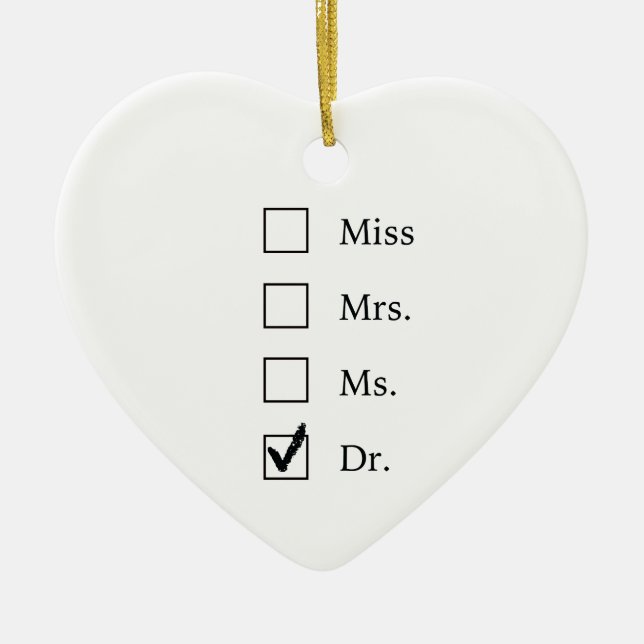 Ornamento De Cerâmica Presentes do PhD para mulheres (Frente)