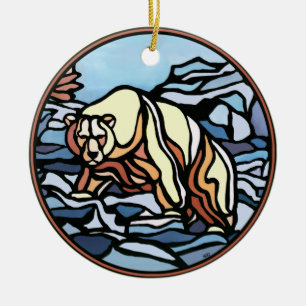 Ornamento De Cerâmica Presentes do Urso de Arte Tribal