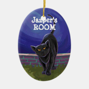Ornamento De Cerâmica Presentes e Acessórios Black Cat