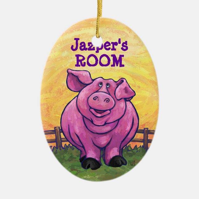 Ornamento De Cerâmica Presentes e acessórios para porcos (Frente)