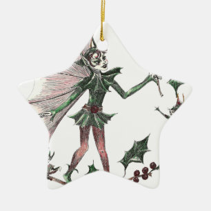 Ornamento De Cerâmica Presentes feericamente de Yuletide para o feriado