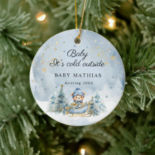 Ornamento De Cerâmica Presentes para Chás de Bebê de Inverno Baby It's C
