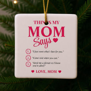 Ornamento De Cerâmica Presentes Personalizados para a Mãe no Natal Coisa