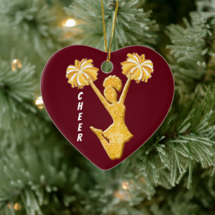 Ornamento De Cerâmica Presentes personalizáveis de Cheerleader cardíac