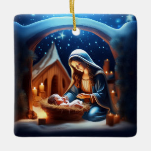 Ornamento De Cerâmica Presépio de Natal