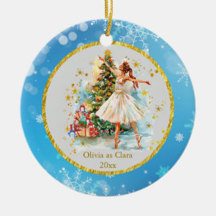 Ornamento De Cerâmica Presépio de Natal Personalizado Ballet - Presente