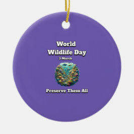 Ornamento De Cerâmica Preservar a Todos. Dia Mundial da Natureza