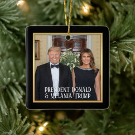Ornamento De Cerâmica President Donald Trump & Melania Elegant 2020