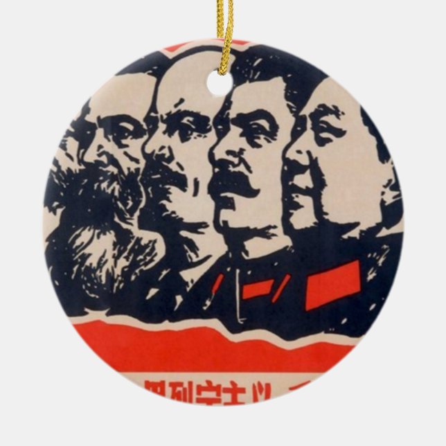 Ornamento De Cerâmica Presidente Comunista de Propaganda Mao Stalin (Frente)