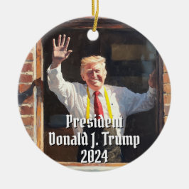 Ornamento De Cerâmica Presidente Donald J. Trump Fast Comida Engraçado 2