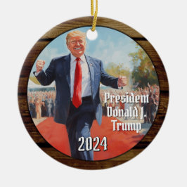 Ornamento De Cerâmica Presidente Donald Trump Dança Engraçado Natal 2024