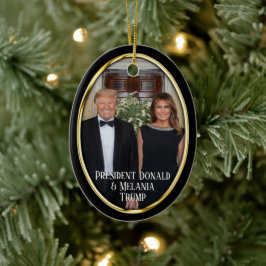 Ornamento De Cerâmica Presidente Donald Trump & Melania Natal