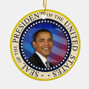 Ornamento De Cerâmica Presidente Obama Inauguração