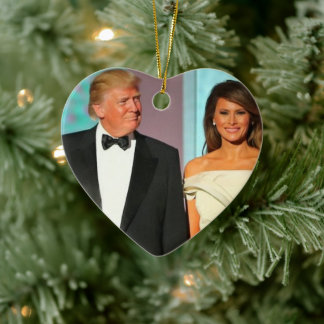 Ornamento De Cerâmica Presidente Trump e Primeira-Dama Melania Trump