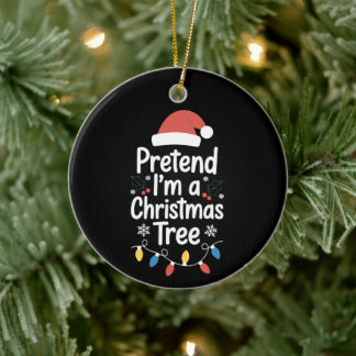 Ornamento De Cerâmica Presumo que eu sou um chapéu de Papai Noel de árvo