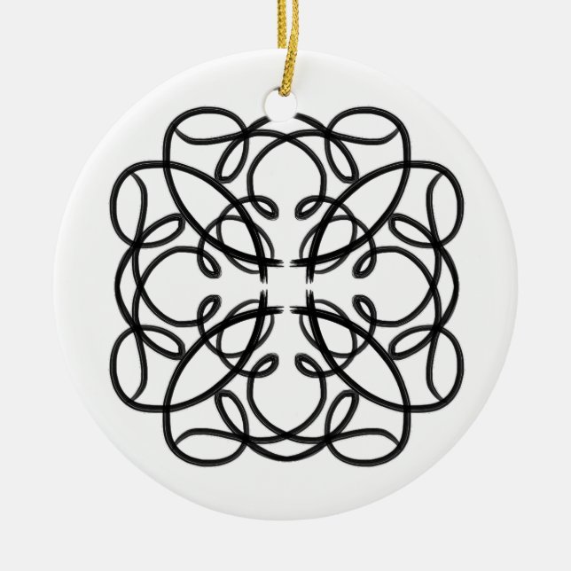 Ornamento De Cerâmica Preto e Branco nº 1 (Frente)